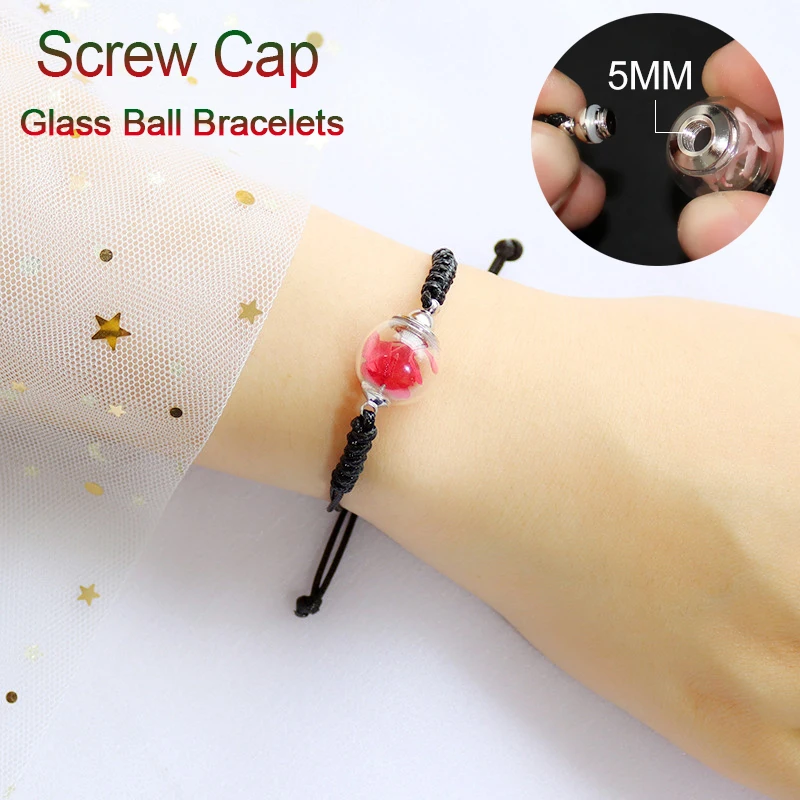 1PC Hollow Fillable Glass Ball Bracelets Keepsake Urn Bracelts for Ashes Air Ball  Glass Urn Bracelets