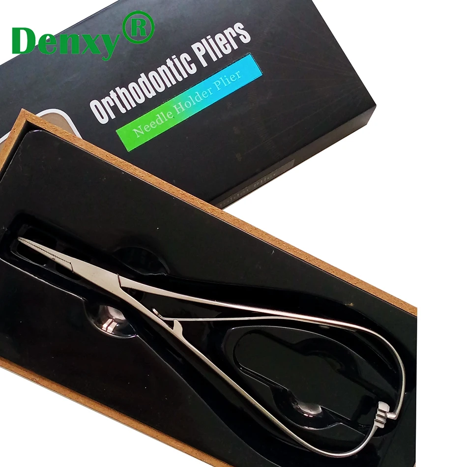 Denxy 1pc High Quality Dental Orthodontic Pliers Needle Holding Plier Clamp the Suture Needle Forceps