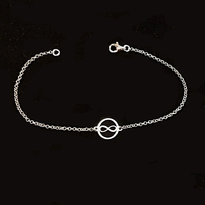 Infinity bracelet in circle. All sterling silver. Eternal love. Carrying case included. Various lengths of bracelet. Quality and price