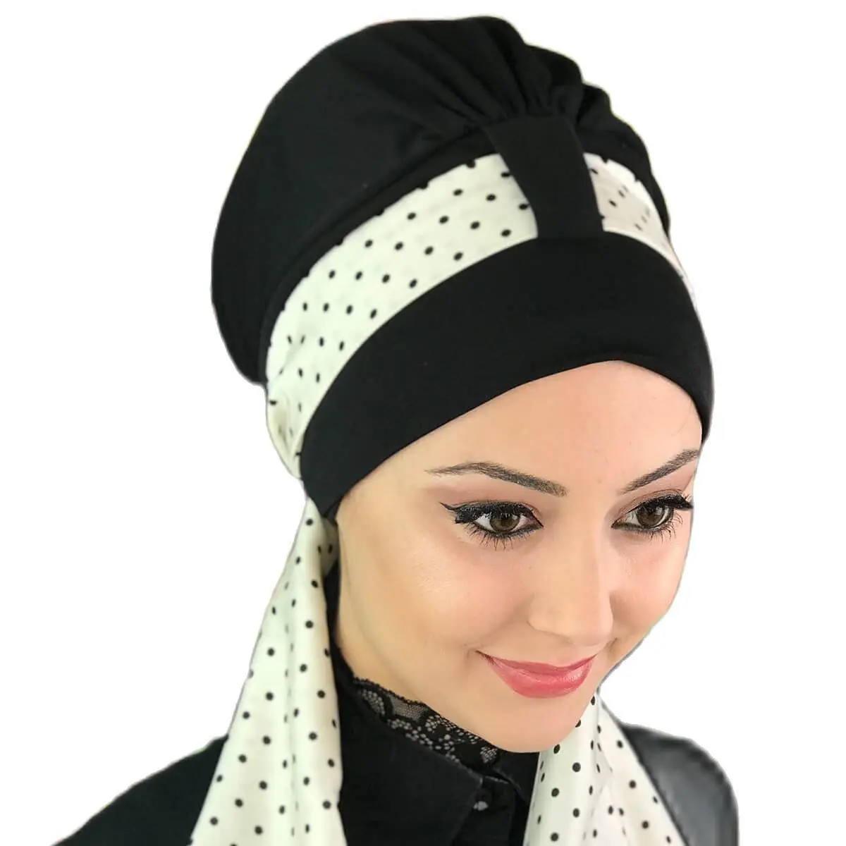 New Fashion 2023 Hijab Turban Lady Hat Seasonal Butikambar Foulard Single Size Black Biritli Scarf Bone