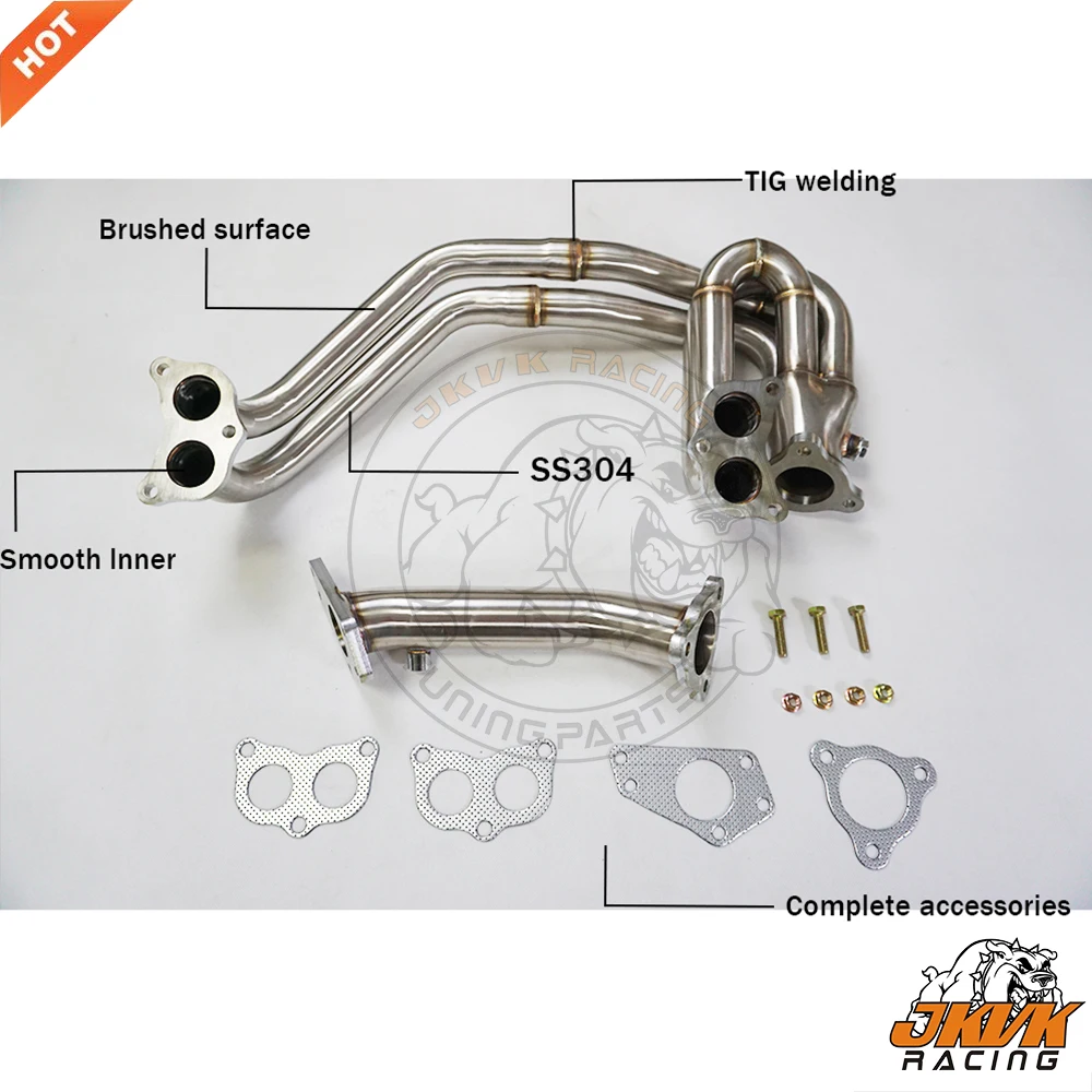 JKVK RACING 2.75\'\'  SS304 Su b aru Impreza WRX STI EJ20 EJ257 Equal Length Header 2002-2016