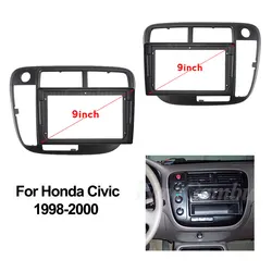 Double 2 Din 9 Inch Car Fascia Frame for HONDA CIVIC EK3/EK4/EK9 19981999 2000 Frame GPS Android Mount Kit Trim Panel Dash Bezel