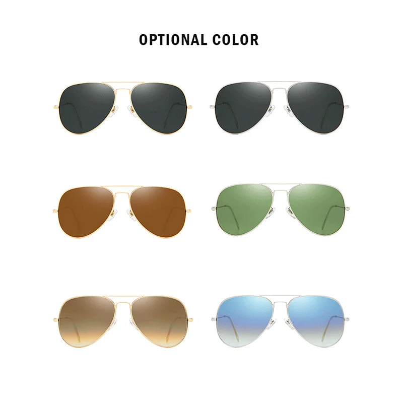 New Fashion Aviation Sunglasses Men Women Classic Pilot Glasses Lens Stainless Steel Frame Vintage Gradient Driving Eyewear UV40