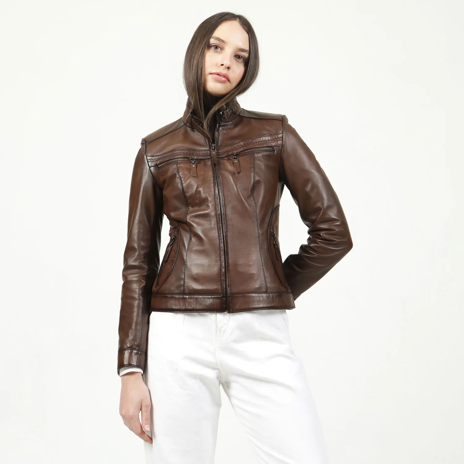 2021 Trendy Design Genuine Leather Jacket Women %100 Natural Sheepskin Shearling New Fashion Autumn Spring Semi-Long Colors