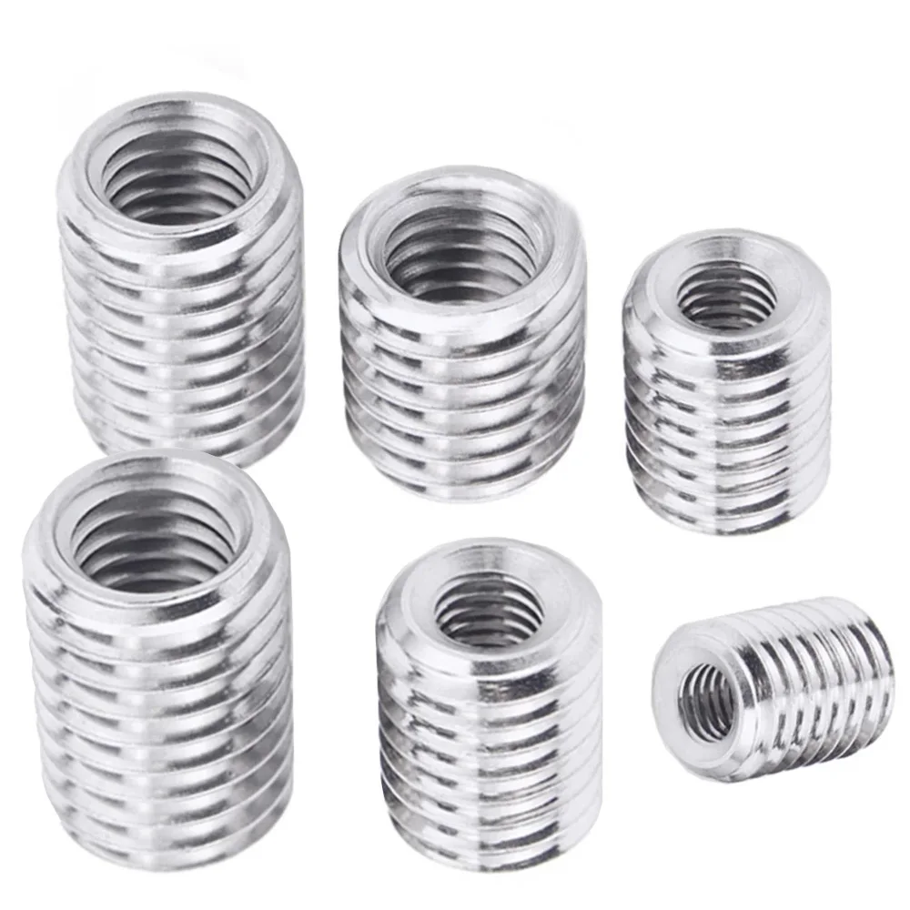 Stainless Steel 304 Inside Outside Thread Adapter M4 M6 M8 M10 M12 Screw Wire Thread Insert Sleeve Conversion Coupler Convey