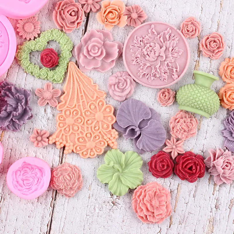 Daffodil Silicone Mold Daisy Cupcake Topper Fondant Molds Sugarcraft Cake Decorating Tools Chocolate Gumpaste Moulds Candy Mould