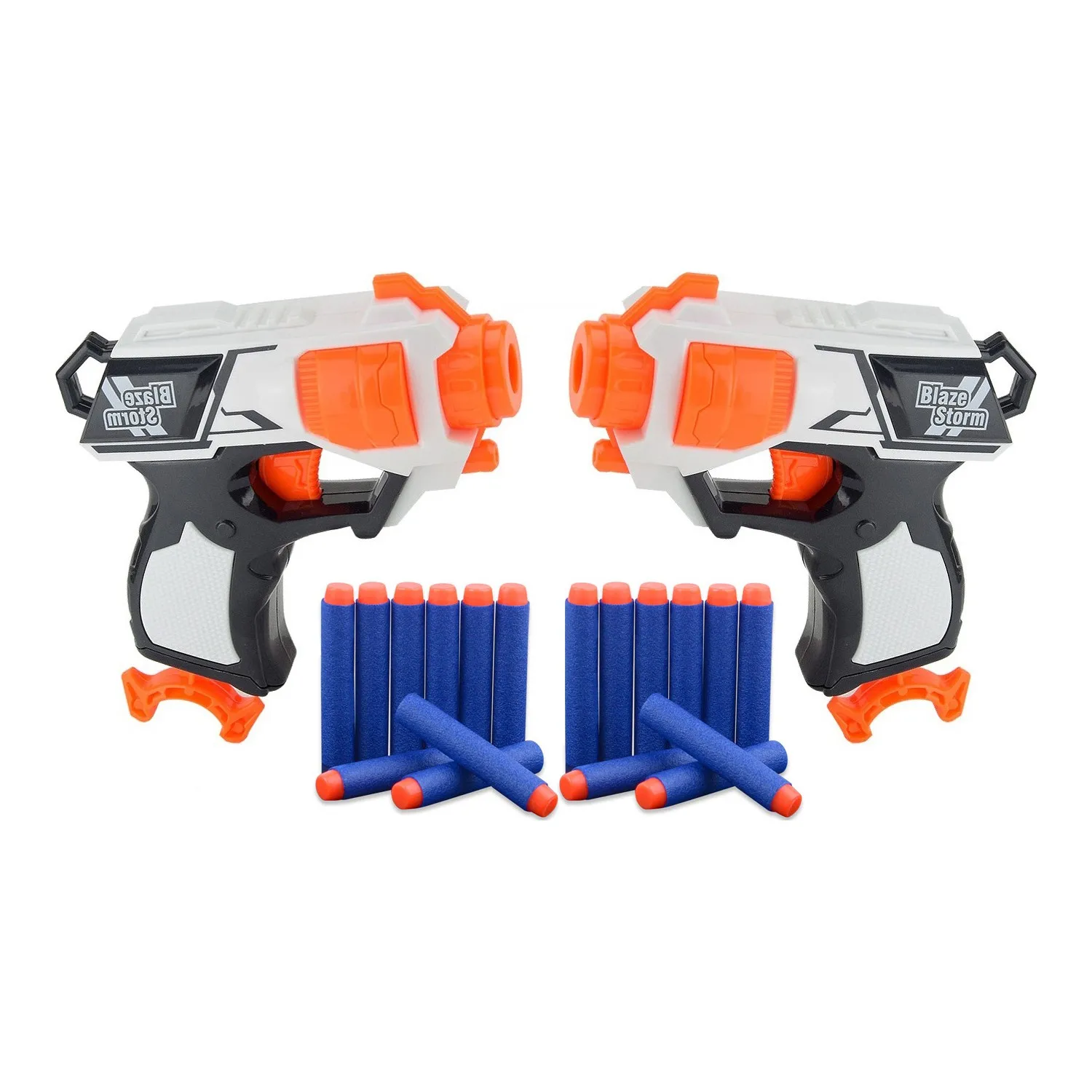 Blaze Storm 2 Pcs Toy Gun + 20 Replacement Sponge Bullet Plastic Child Gun Soft Bullet Gun