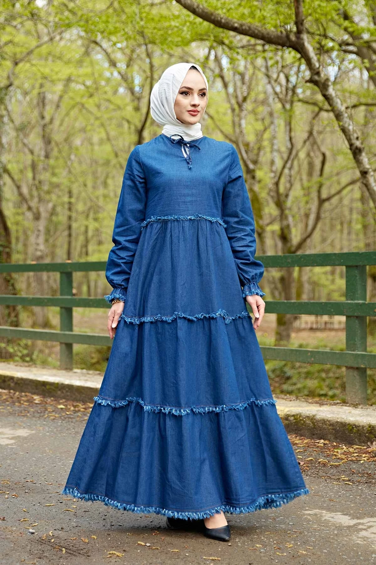 Jeans Dress 16295-1 Hijab evening Dress Color Spring evening Dress fashion sena big size skirt tunik muslim dubai abaya burkini