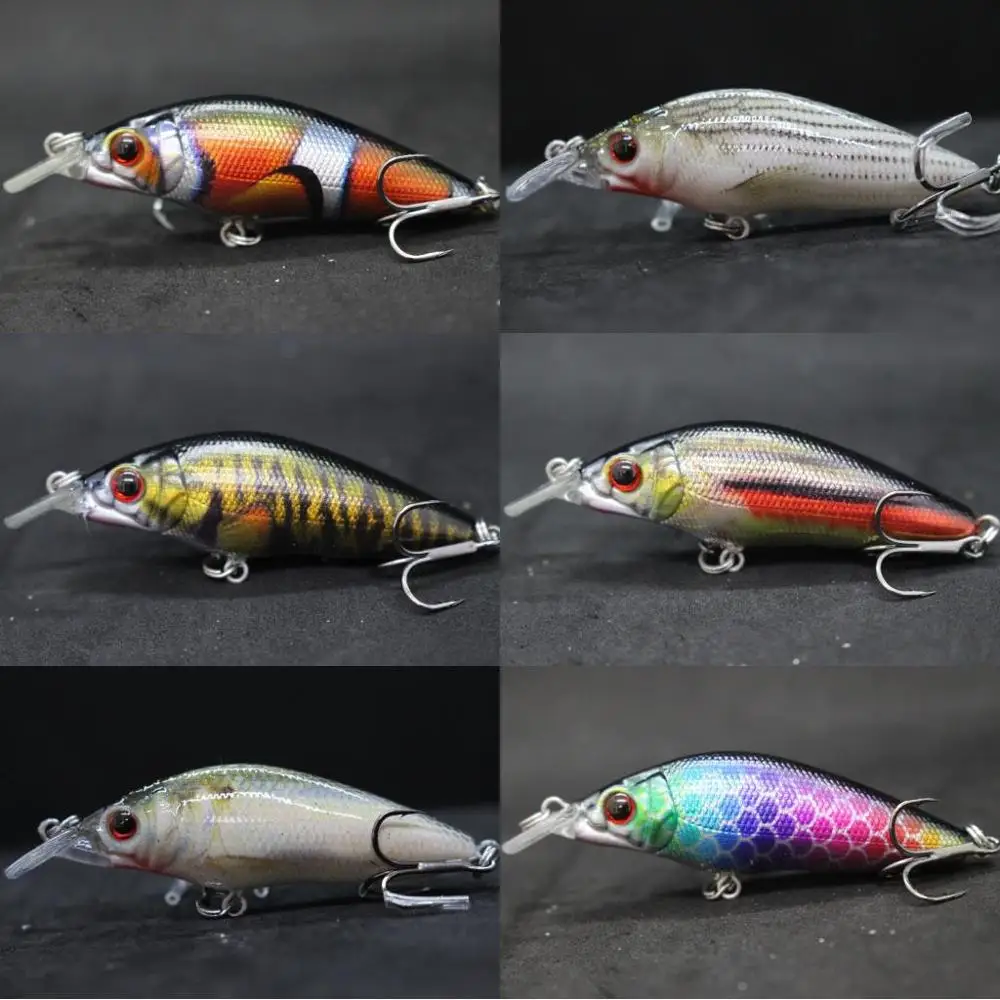 wLure Crankbait Lure Fishing 8.1cm 9.6g Wide Swimming Action #6 Hook Fresh Water 3D Hard Eyes Slow Floating Lifelike HM583