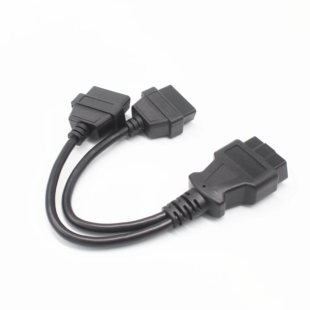 OBD2 16 Pin Extension Splitter Male Naar Dual Vrouw Y Splitter Connector Kabel