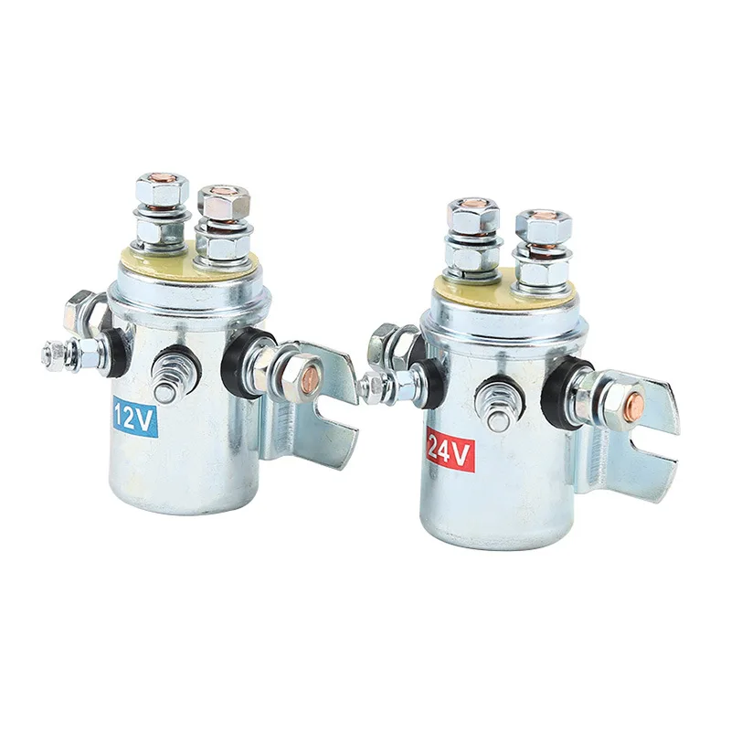 Solid ต่อเนื่อง Duty สวิทช์รีเลย์ Solenoid 200A Winch 12V 24V Heavy Duty 6 Terminal