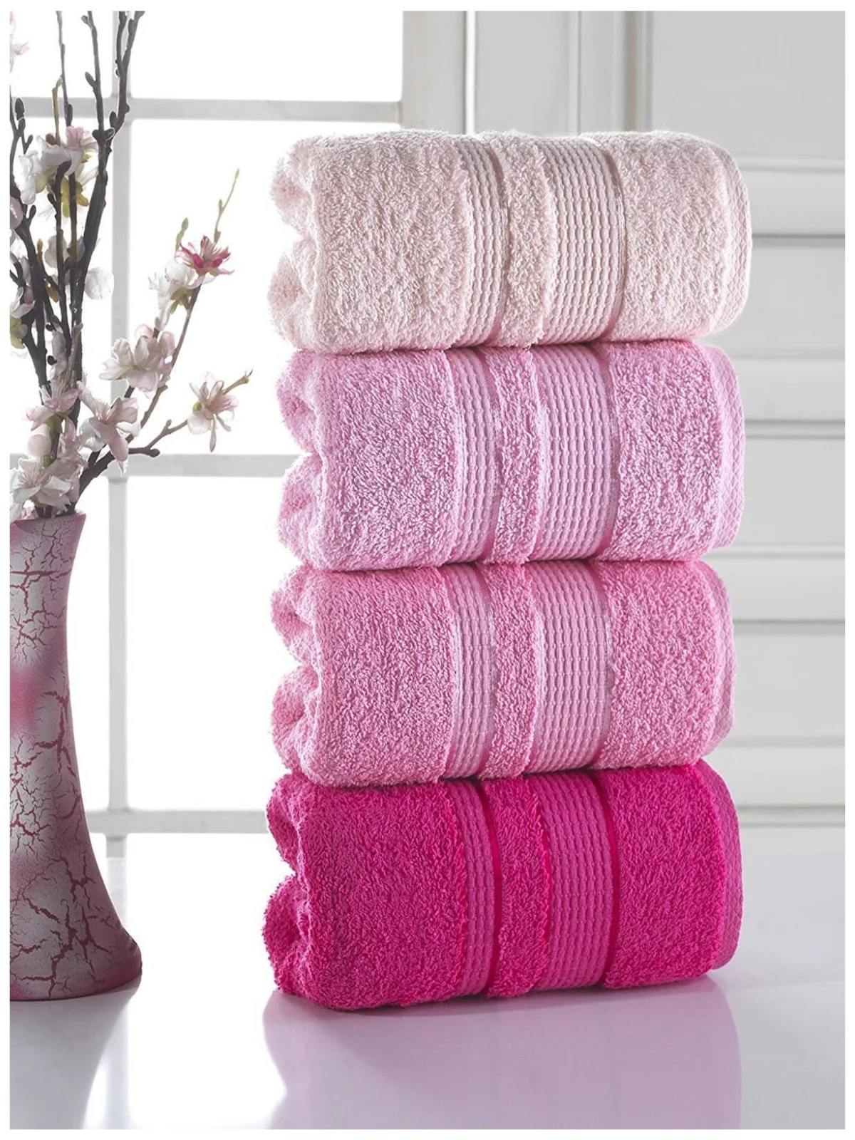 Turkish Pure 100 Cotton Super Absorbent Towel Set 4 Pieces 50x85cm Soft 2022 Black White Blue Pink Home Textile