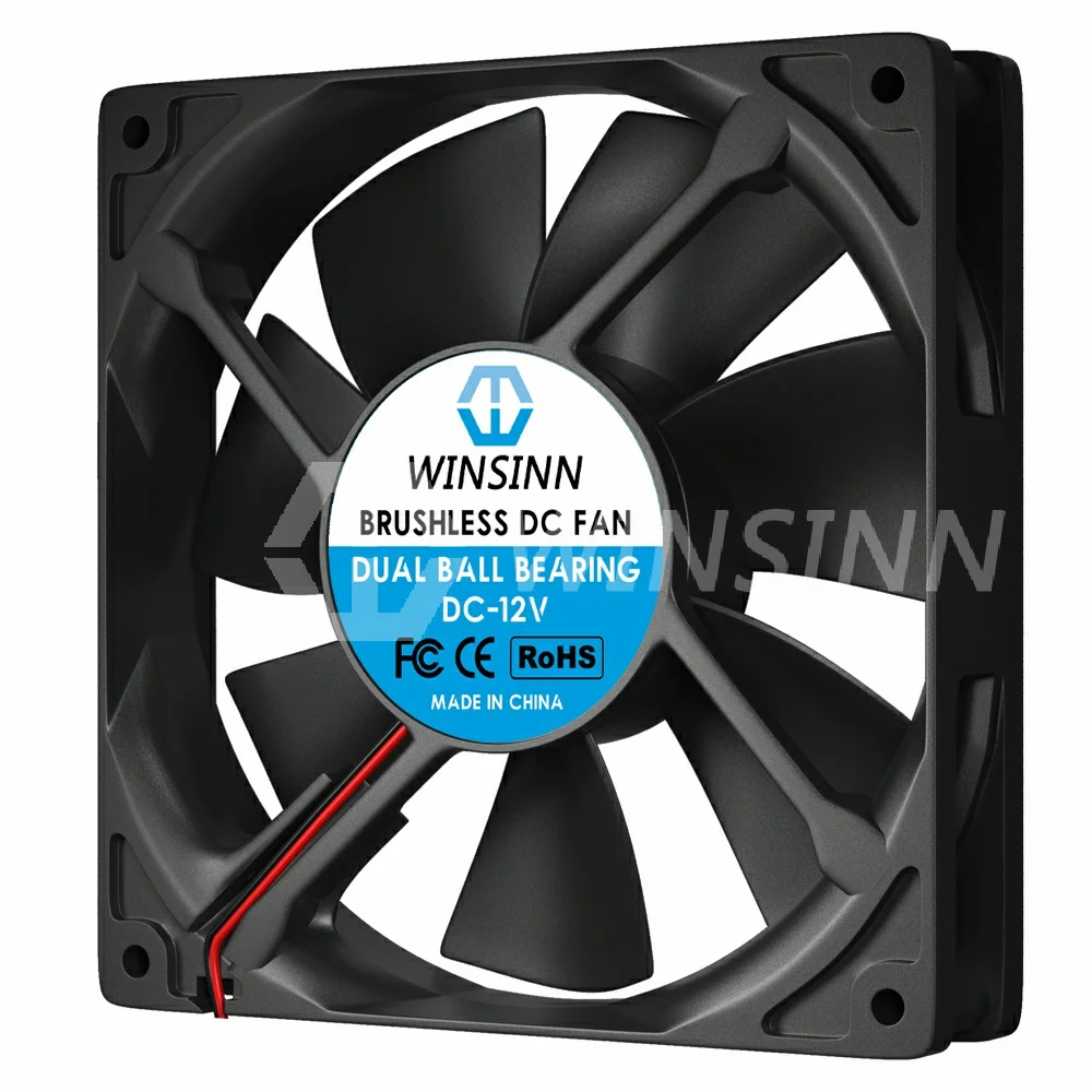 WINSINN 12025 120mm Fan DC 5V 12V 24V Sleeve / Dual Ball Bearing Brushless Cooling 120x25mm 2PIN