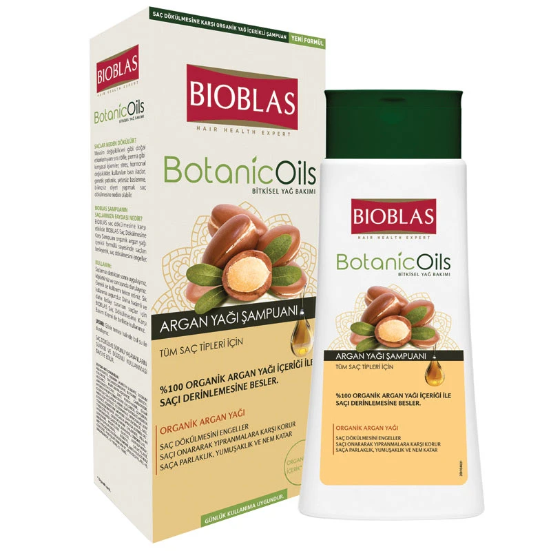 Bioblas Botanicoils Argan Oil Shampoo 550ml Anti Hair Loss Moisturizing Nourishing Herbal Oil olive oil