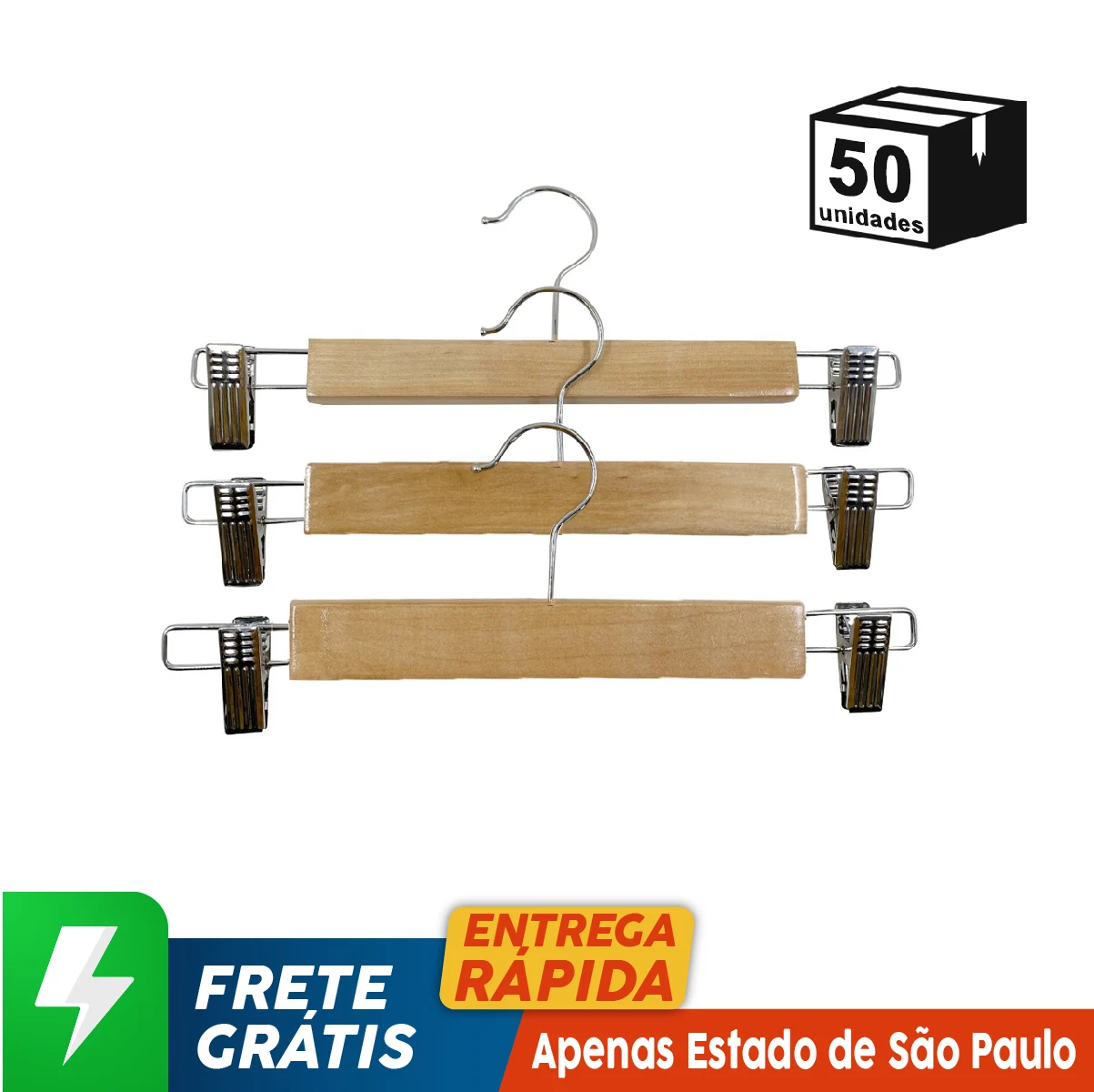 50 Pçs De Alta Qualidade Cabide Madeira Marfim Para Roupas Organizador Saia Vestido Com Clipes de Aço 360 ° Rotativo roupa Closet