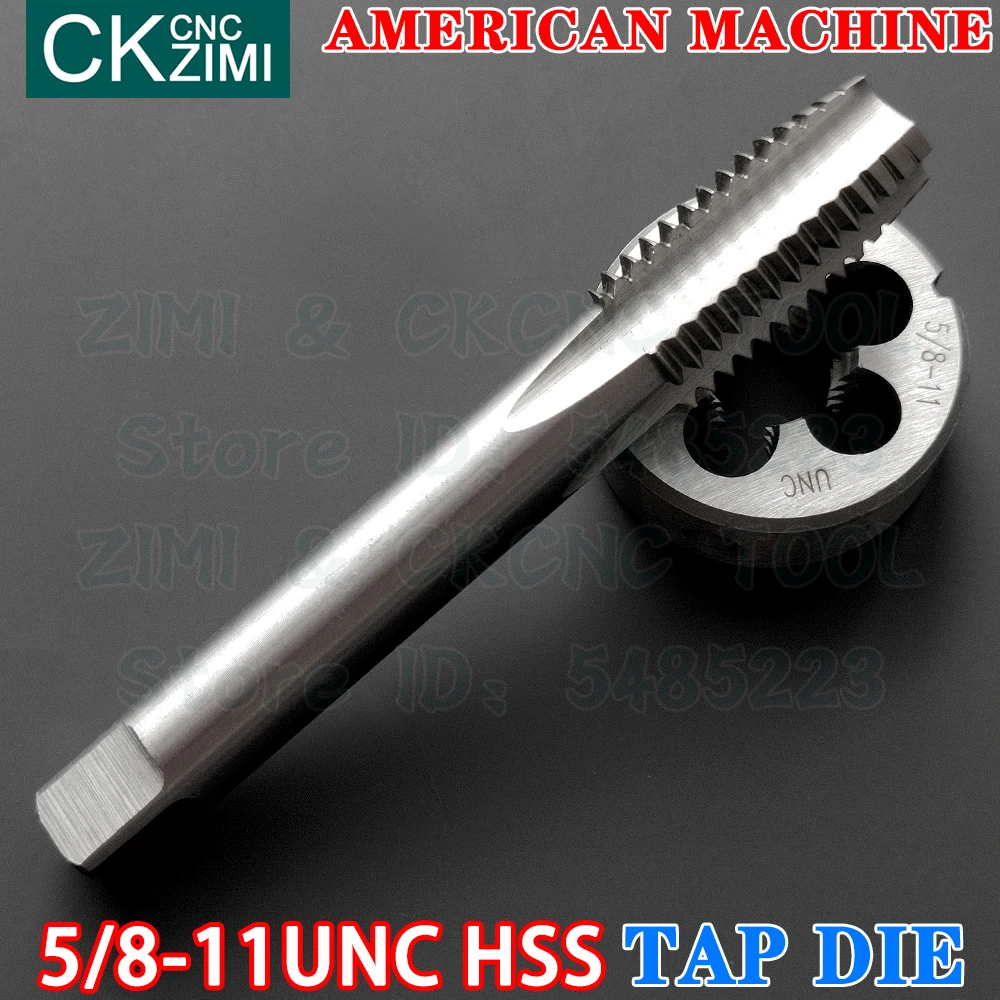 5/8-11UNC 5/8-11 UNC HSS ストレートハンドルアメリカンスタンダードマシンダイタップ 高速度鋼線盗聴ドリルラウンドダイメタル
