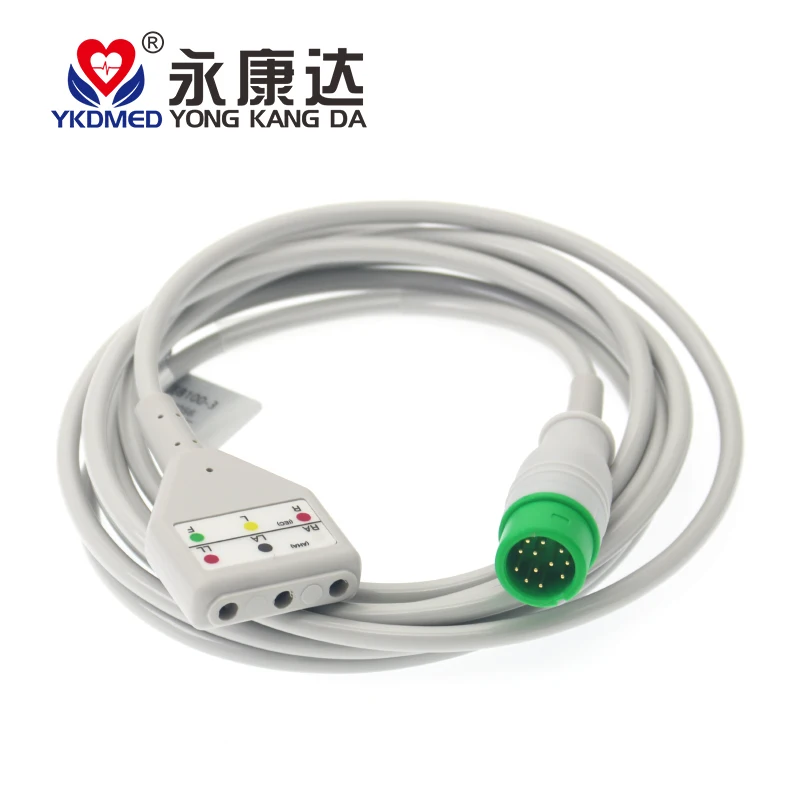 

Compatible Comen 12 Pin ECG to DIN Three Lead Cable