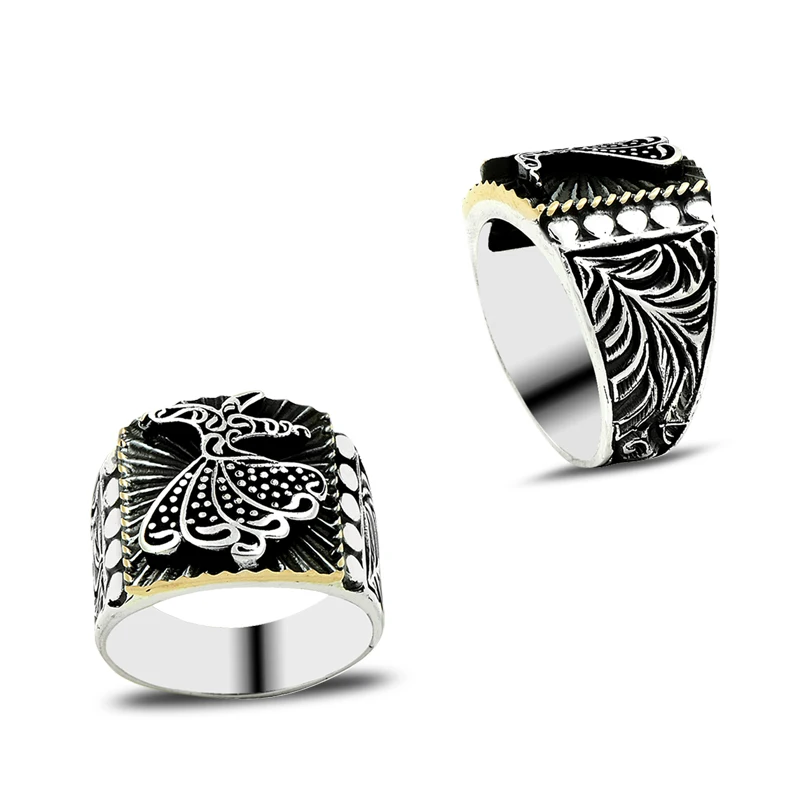 925 Silver Traditional Anatole Dancing Figure Printed Men Ring Maulana Rings for Man