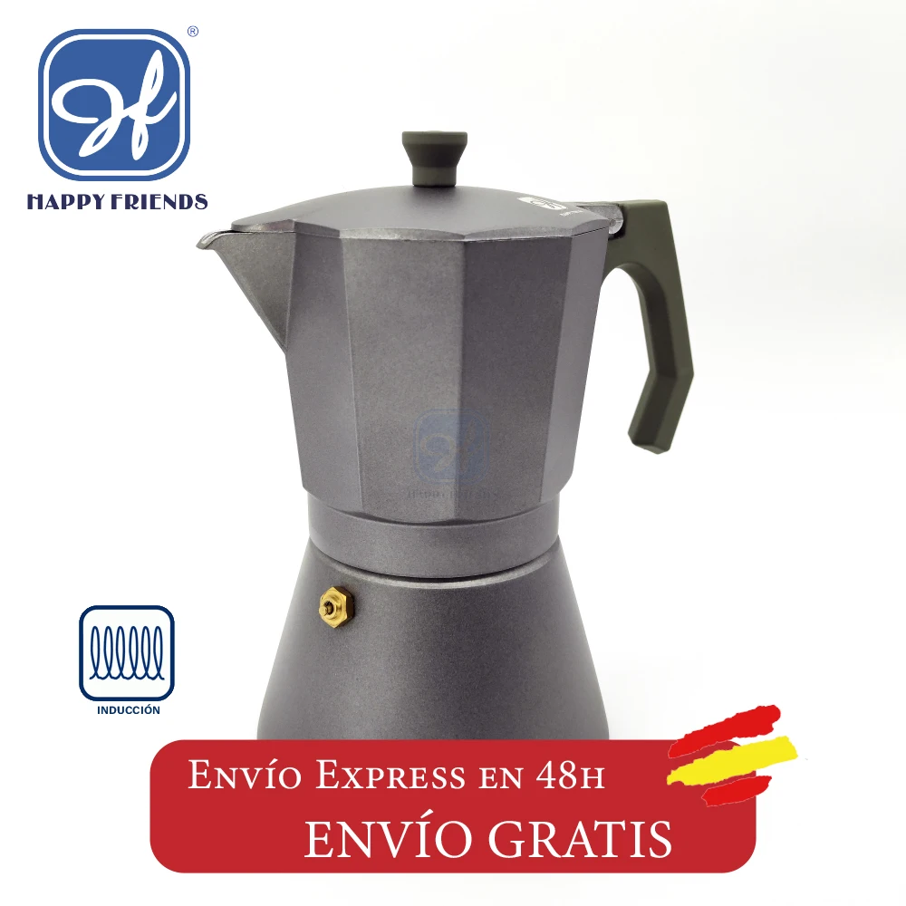 Aluminum Italian Espresso Coffee Pot for Induction Vitro Gas Electric 6/9/12 Cups Happyfriends