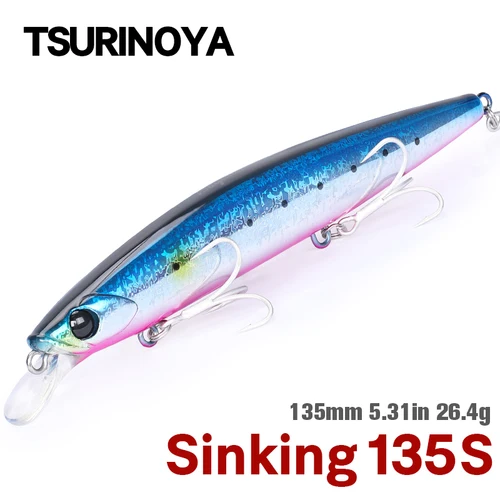 Imagen 1 del producto Señuelo de pesca TSURINOYA 135S, bayoneta de pececillo que se hunde, 135mm, 26,4g, agua salada, señuelos profesionales de fundición larga, cebos duros para lubina