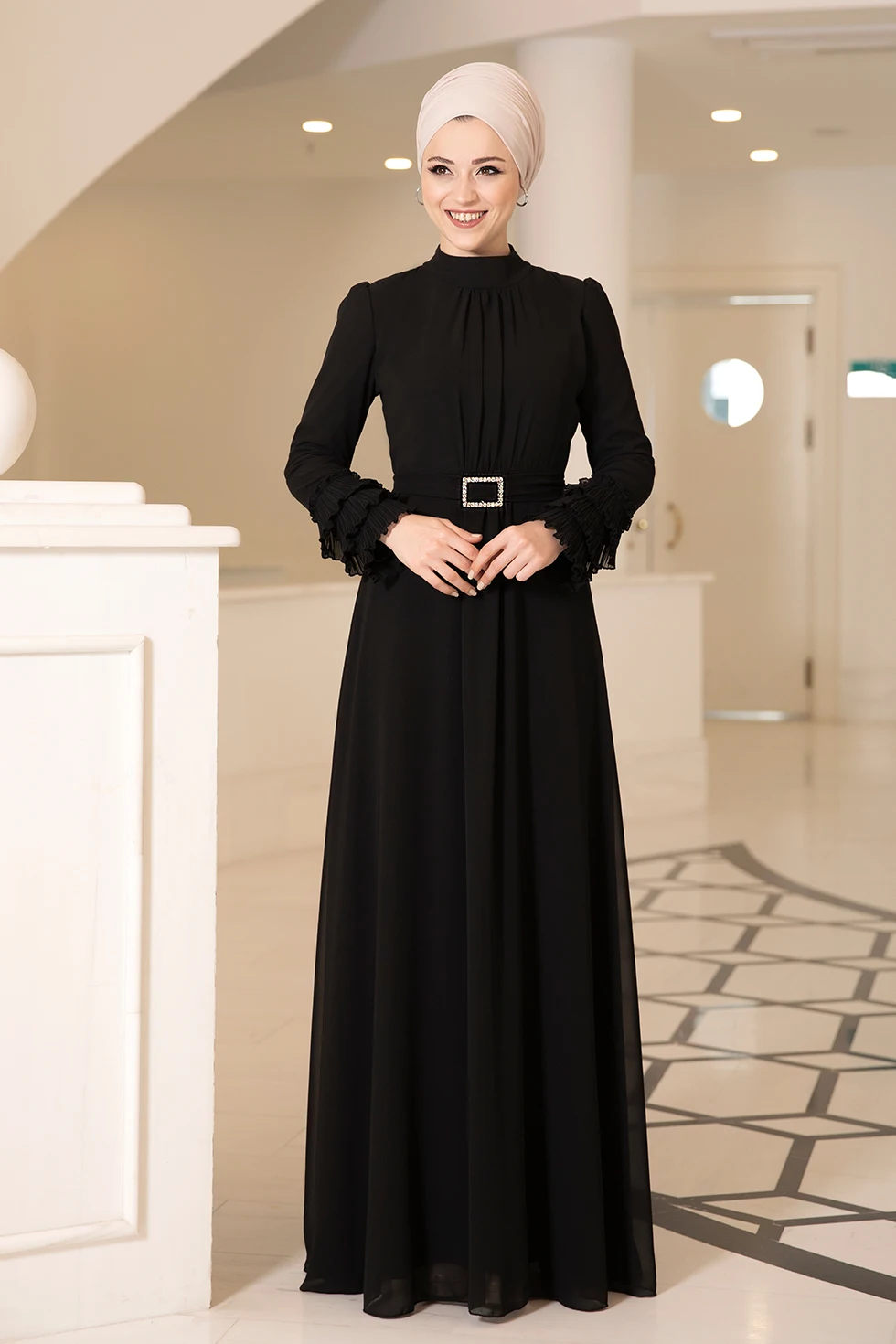 Abayas For Women Eid Dress Muslim Women Flat Summer Elegant Dubai Abaya Turkey Modest Islamic Clothing Metal Belt for Invitation