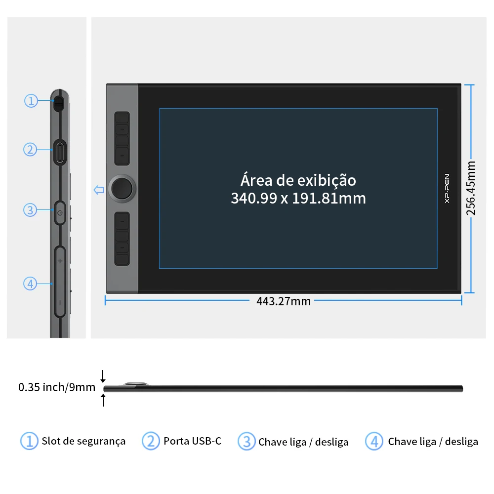 XPPen Artist Pro 16 Graphic Tablet Monitor with X3 Smart Chip Pen Tablet Drawing Monitor 15.6 Inch 133% sRGB for Windows Mac