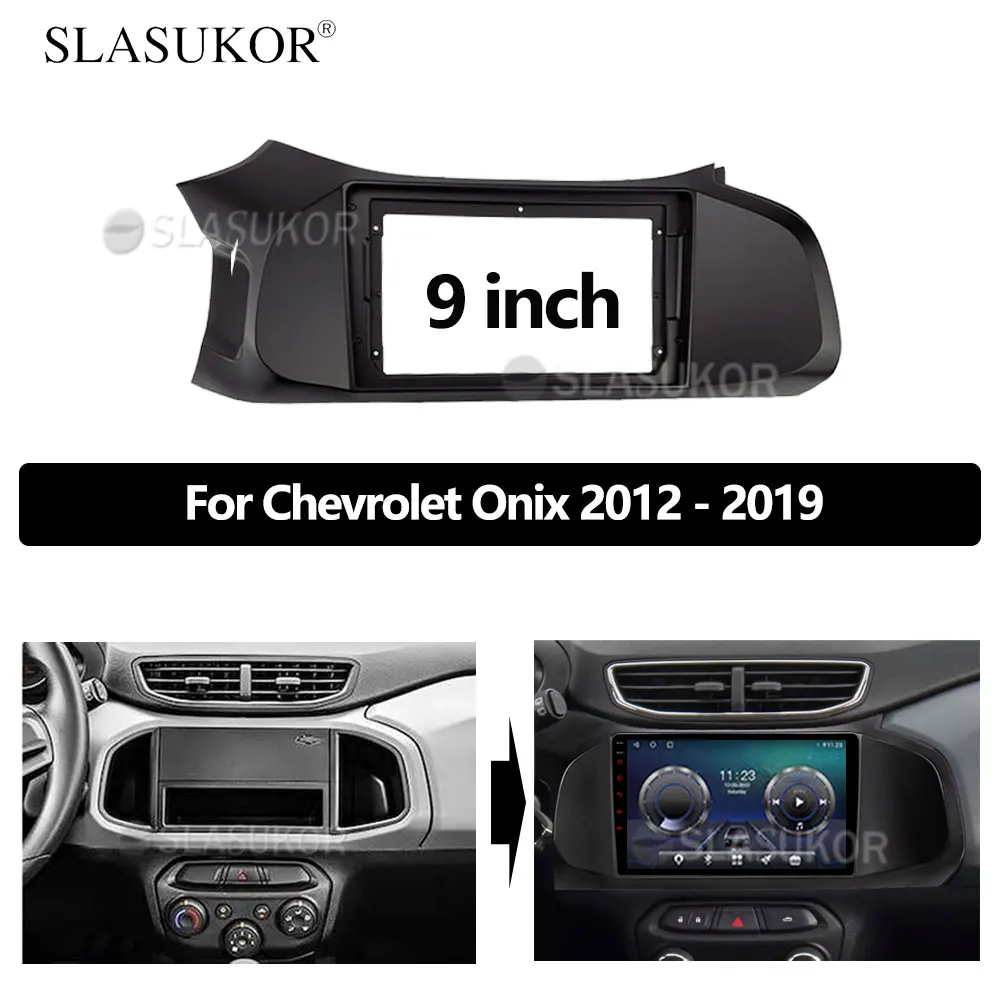 

9 INCH Fascia fit for Chevrolet Onix 2012 - 2019 ABS Installation Trim Kit Frame Android Radio Dask Kit Fascias Canbus Cable