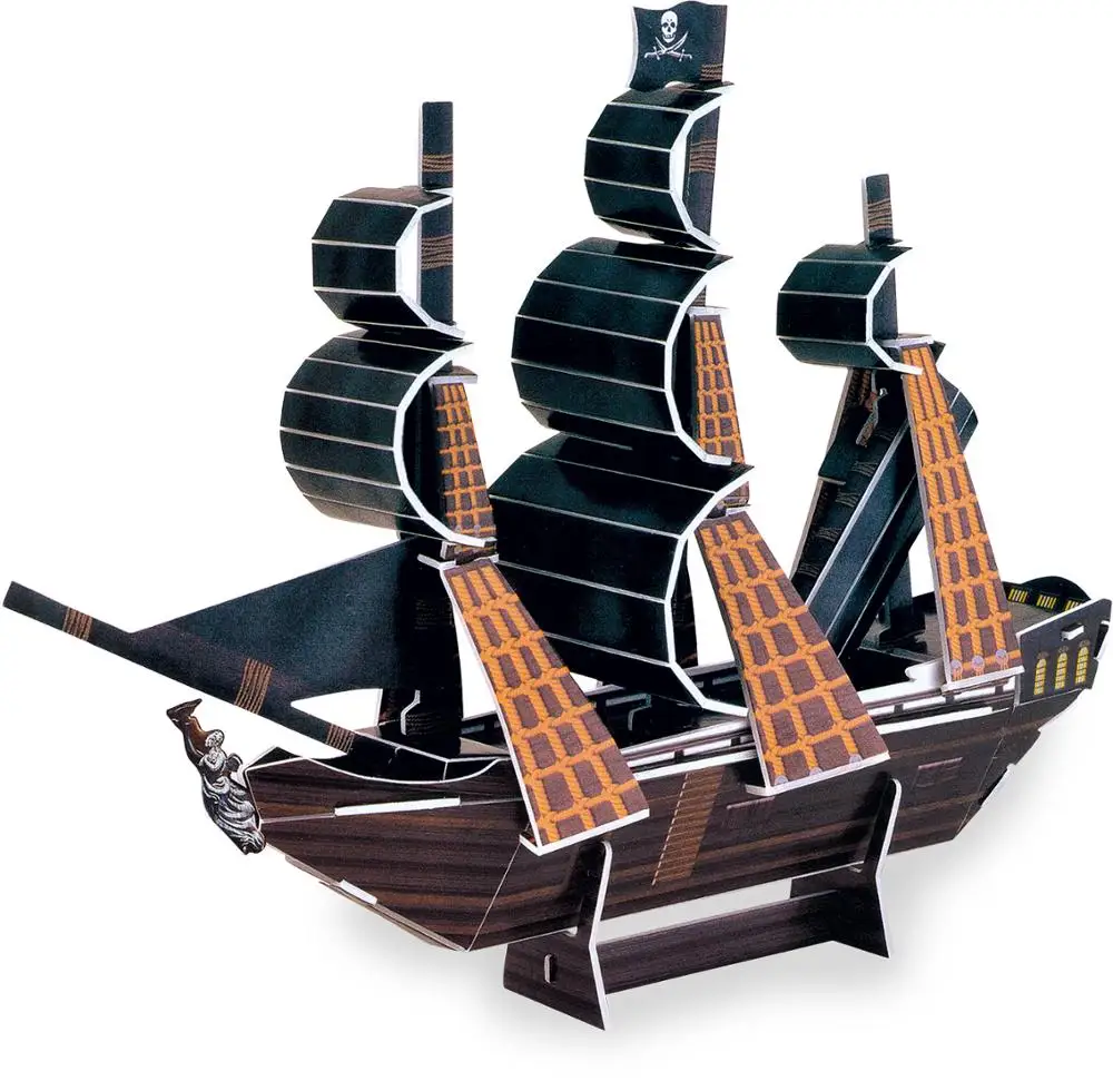 Puzzle 3D pirate ship the Black Pearl. Puzzles 3D 23 pieces. 3D puzzle. 3D puzzle for kids