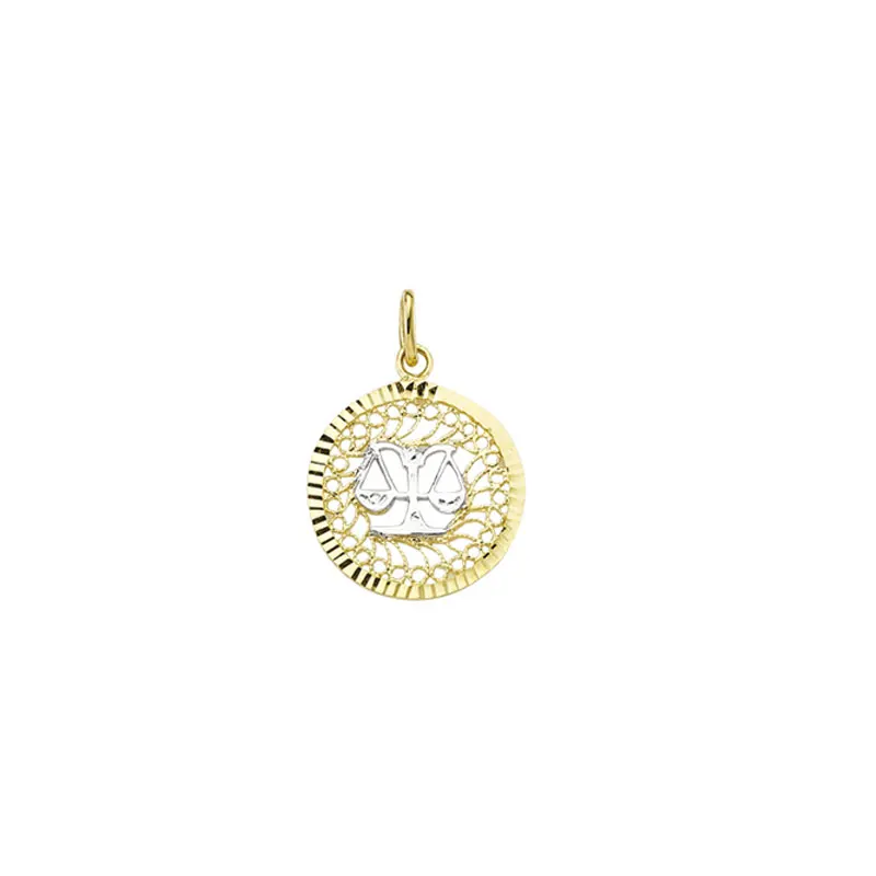 

14K Solid Gold Zodiac Libra Horoscope Star Sign Necklace