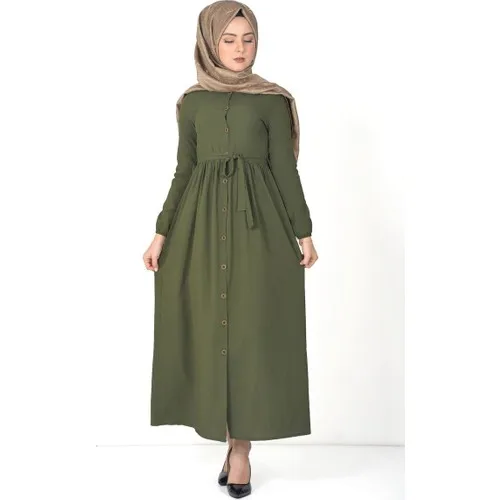 Hijab Dress TSD5396 Khaki Eid Mubarak Abaya Dubai Turkey Muslim hijab Kaftan American Islamic clothing for women DUBAI Musulman