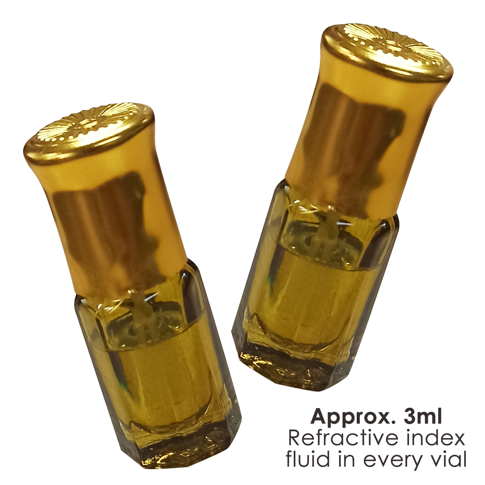 Two Bottles (2 bottles) Refractive Index Fluid Oil 1.300 to 1.800 RI Range 3ml each Vial