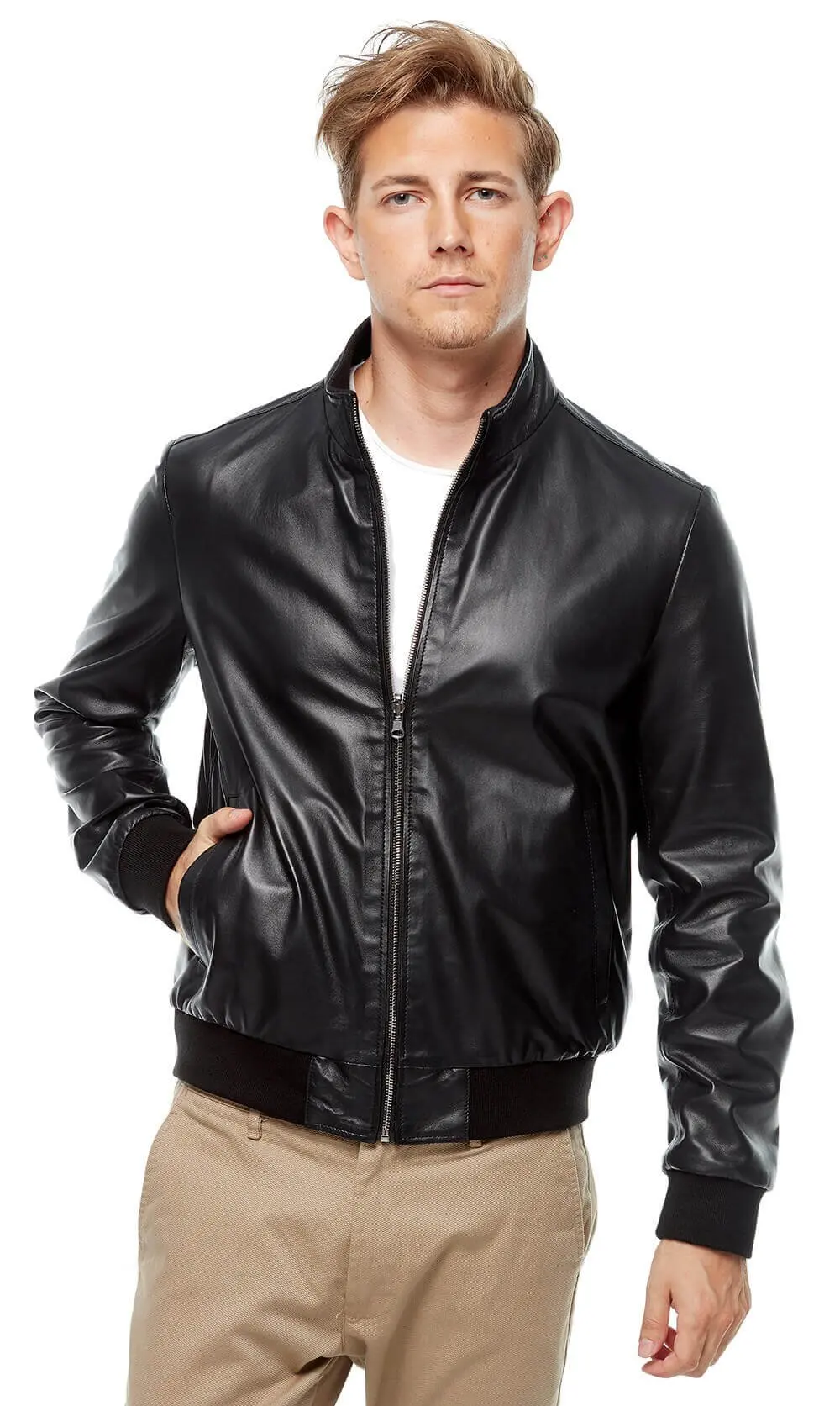 Cappotti in pelle nera mimetica Double face Orjinal Lambskin autunno inverno 2022 Biker Slim Large Size VintageTürkiye