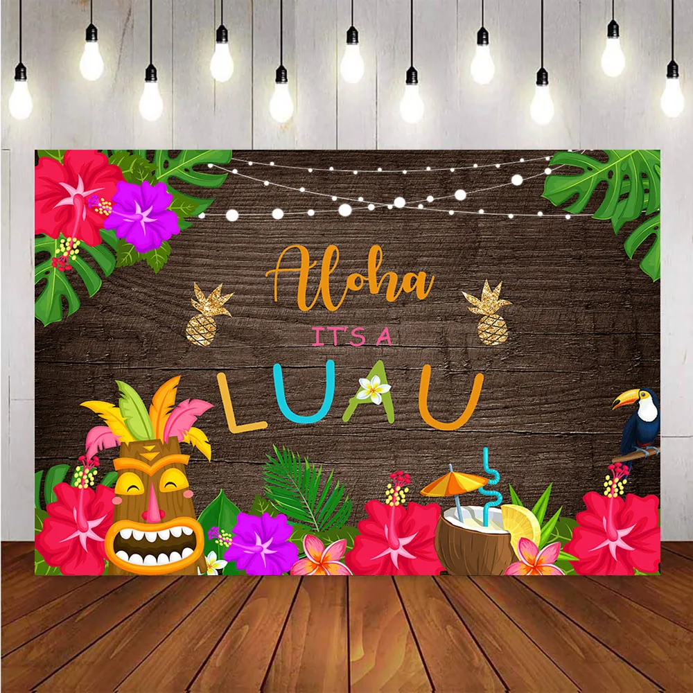 Photography backdrop it's luau aloha summer holiday background for photo studio rainforest glitter back drops supplies supplies