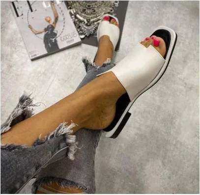 Chinelo feminino salto branco casual praia primavera verão 2021