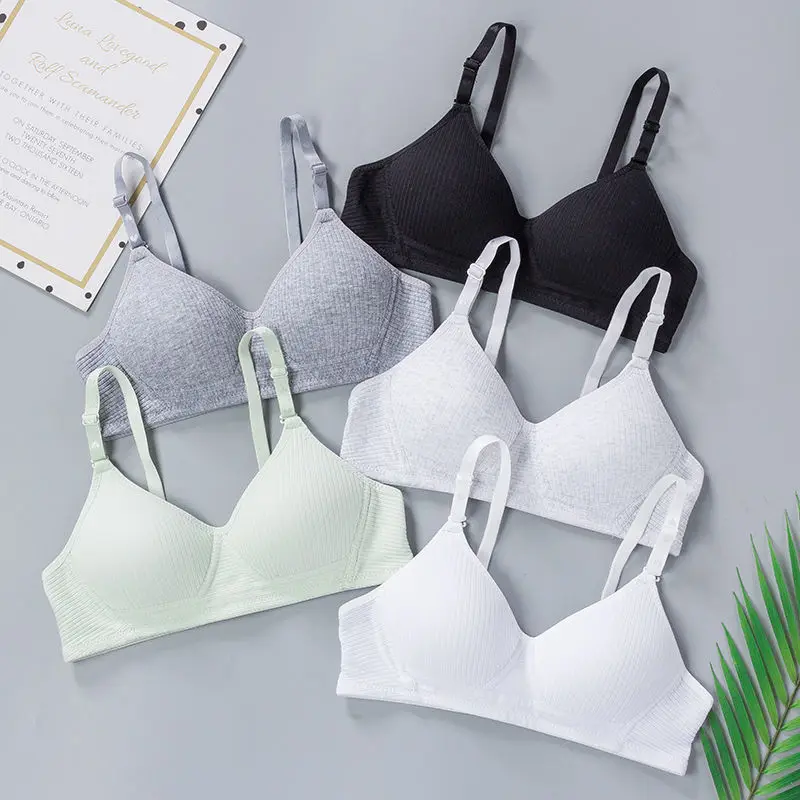 Intimo in cotone donna AB Cup Bra Wireless Gathered Comfort V reggiseno Push Up Lingerie Bralette per le donne reggiseni Seamleass