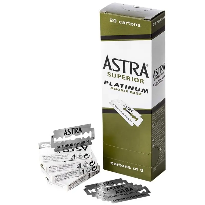 Astra Superior Platiunum Double Edge Razor Blades 2 Pack / 200 Pcs .