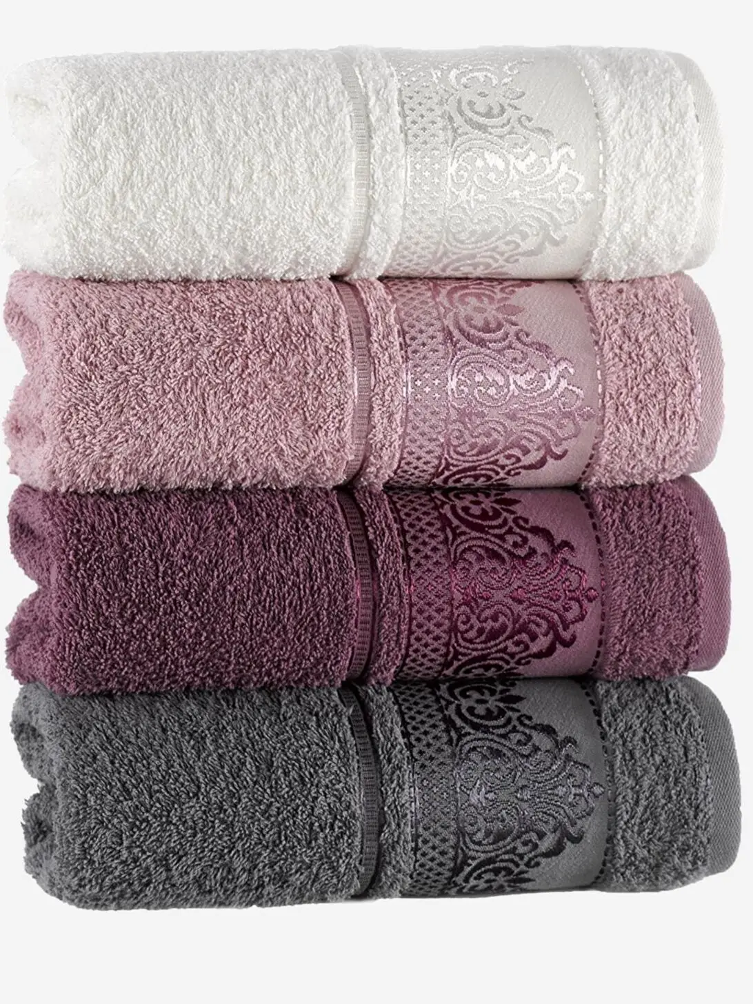 Bathroom Towels Set for Home 4 Pieces 50x85cm Size Cotton Soft Luxury Home Textile Made in Turkey Sauna Turkish Hand Face Towels