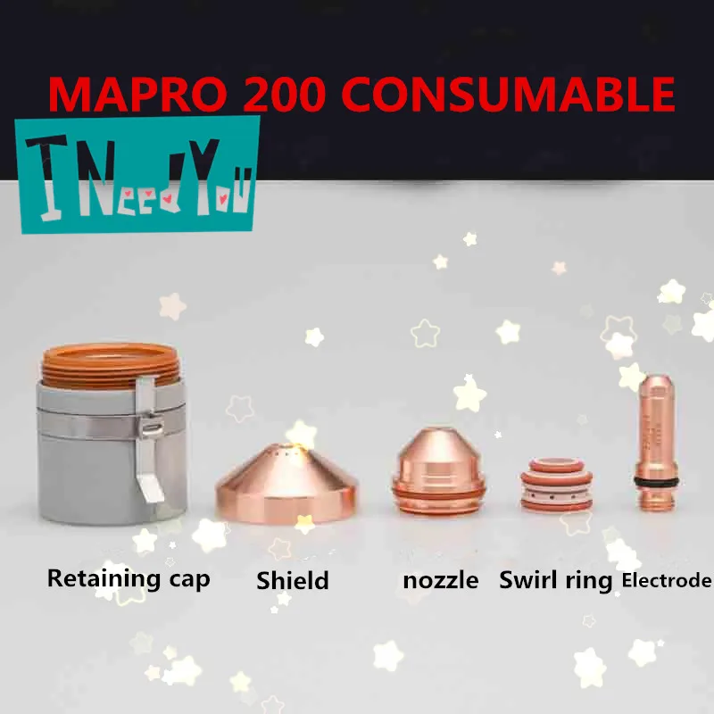 mapro200 electrode 220487, 220937,220528, nozzle 220890, 220892,420044, shield 220532, 220536,420045