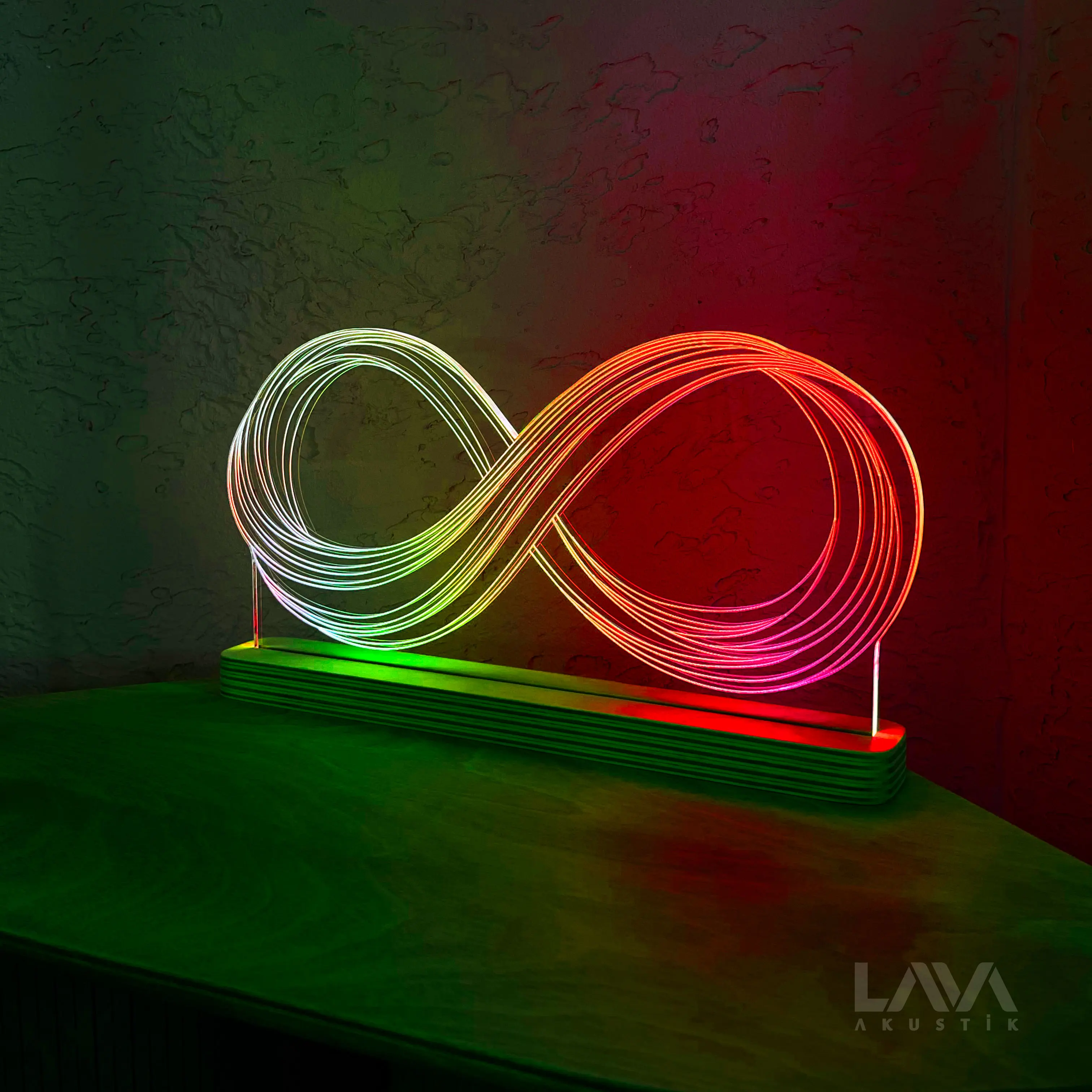 

Infinity Endless Loop Forever Sign RGB LED Light USB Lamp Remote Full Animation Color Night Colour Rainbow Effect