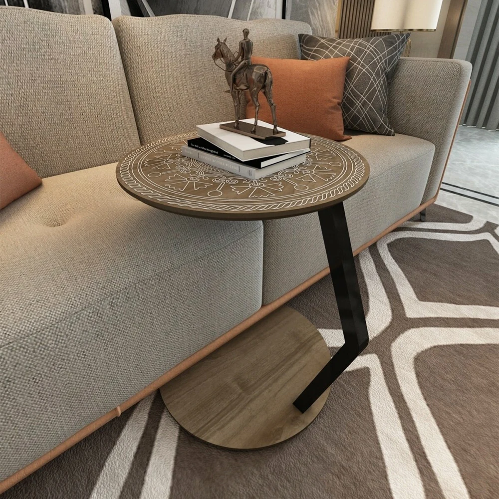 Sofa Side Table, Tea Coffee Service Table Round Living Room Commode, Coffee Table Large Presentation Table, Nesting Table