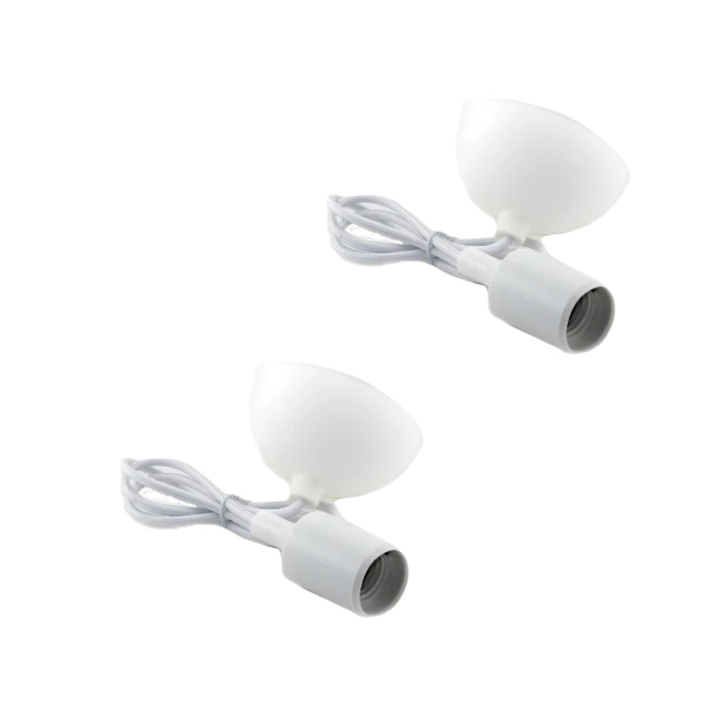 White plastic lamp holder with adjustable cord of 1 m White, E27 (PACK 2)