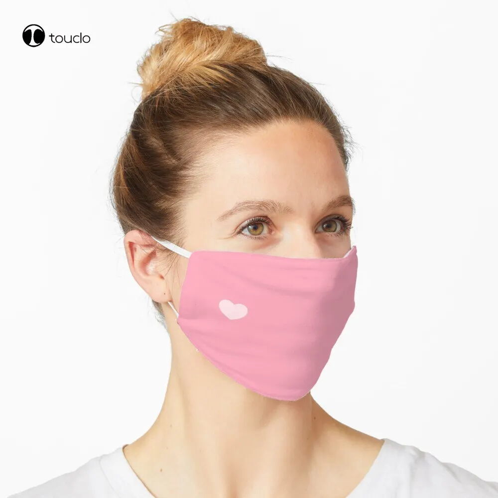 Mascarilla de bolsillo con filtro para la cara, máscara lavable reutilizable de flamenco rosa con pequeño corazón