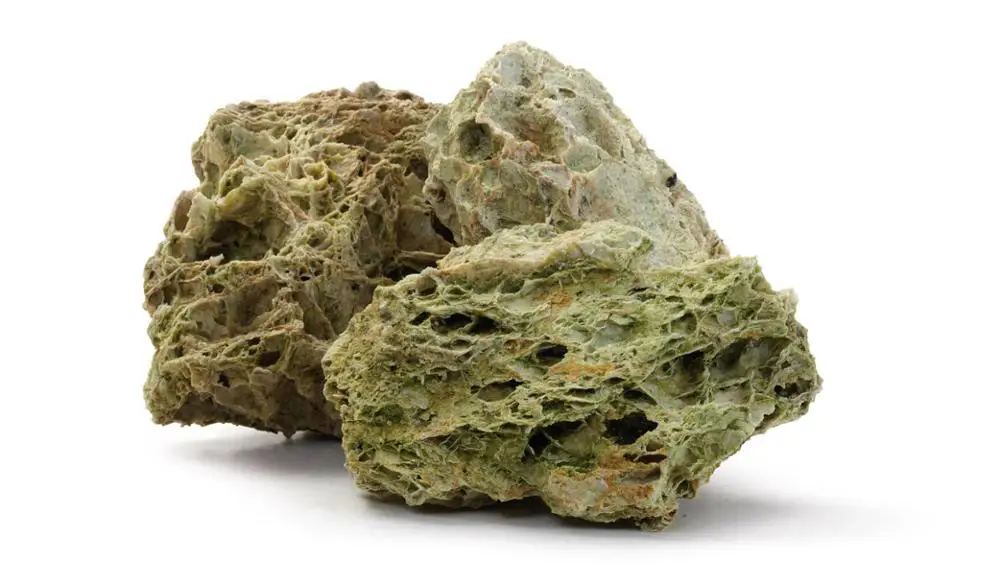 

Green Sphagetti rocks nearly 8x5x5 cm size 3 pcs deqorative for all aquariums and terrariums