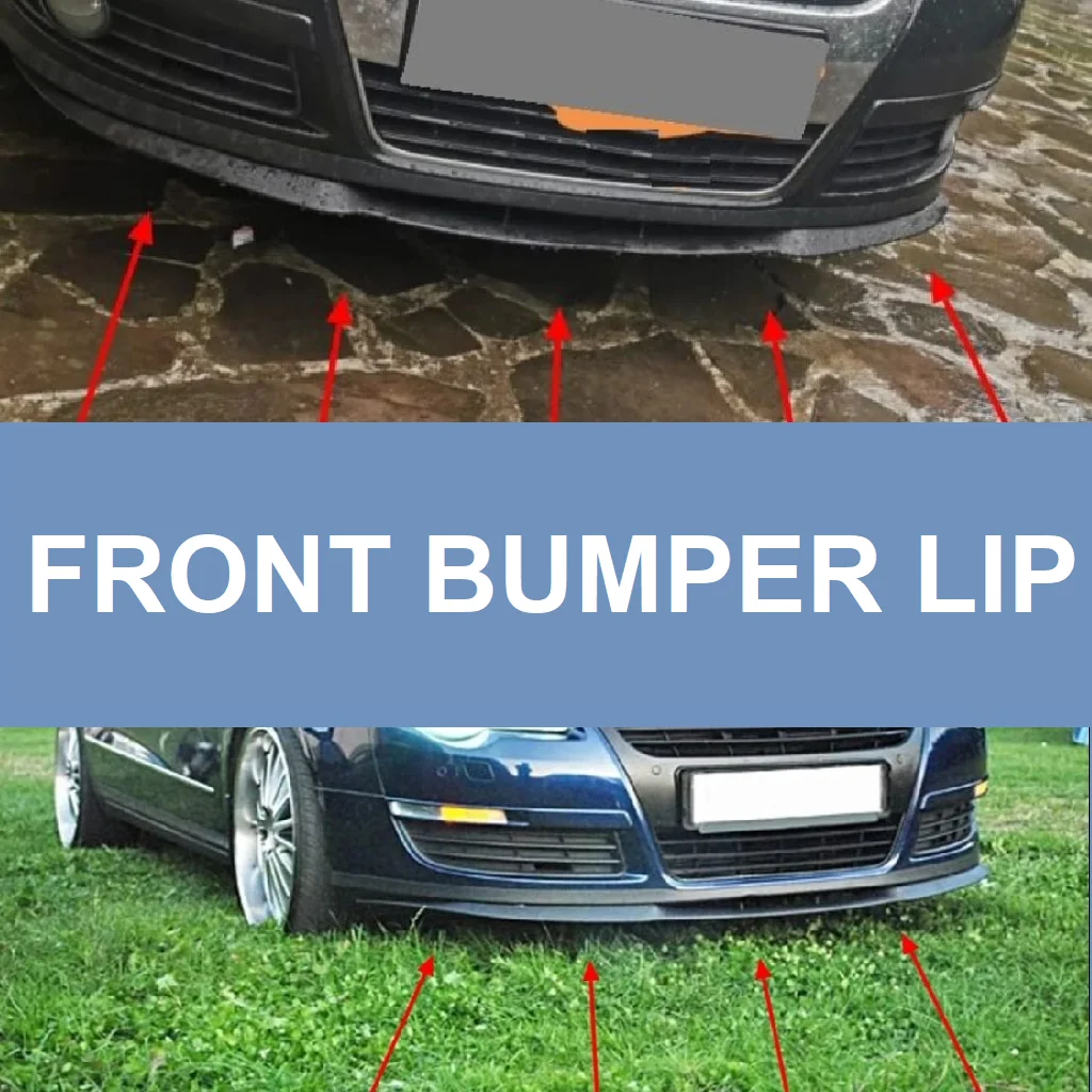 For VW Volkswagen Passat B6 CUPRA R FRONT SPOILER BUMPER LIP Euro Spoiler Lip Universal 3 pcs Body Kit Splitter Car Accessories