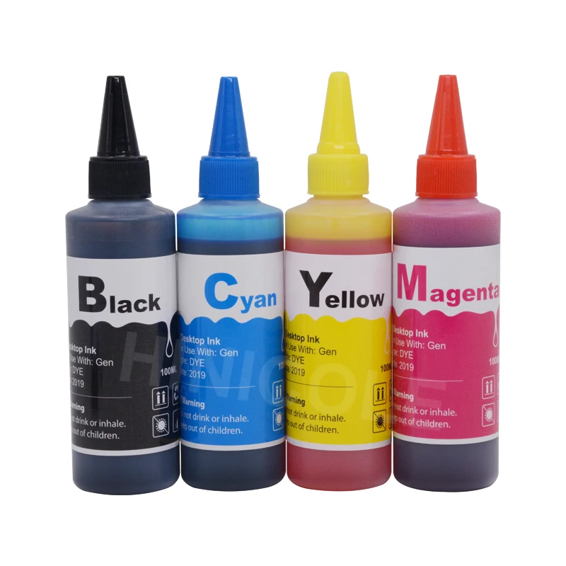 HINICOLE PGI-2100 Refillable Ink Cartridge + 4 Bottle Dye Ink for Canon MAXIFY Ib4010 IB4110 MB5110 MB5310 MB5410 for PGI2100