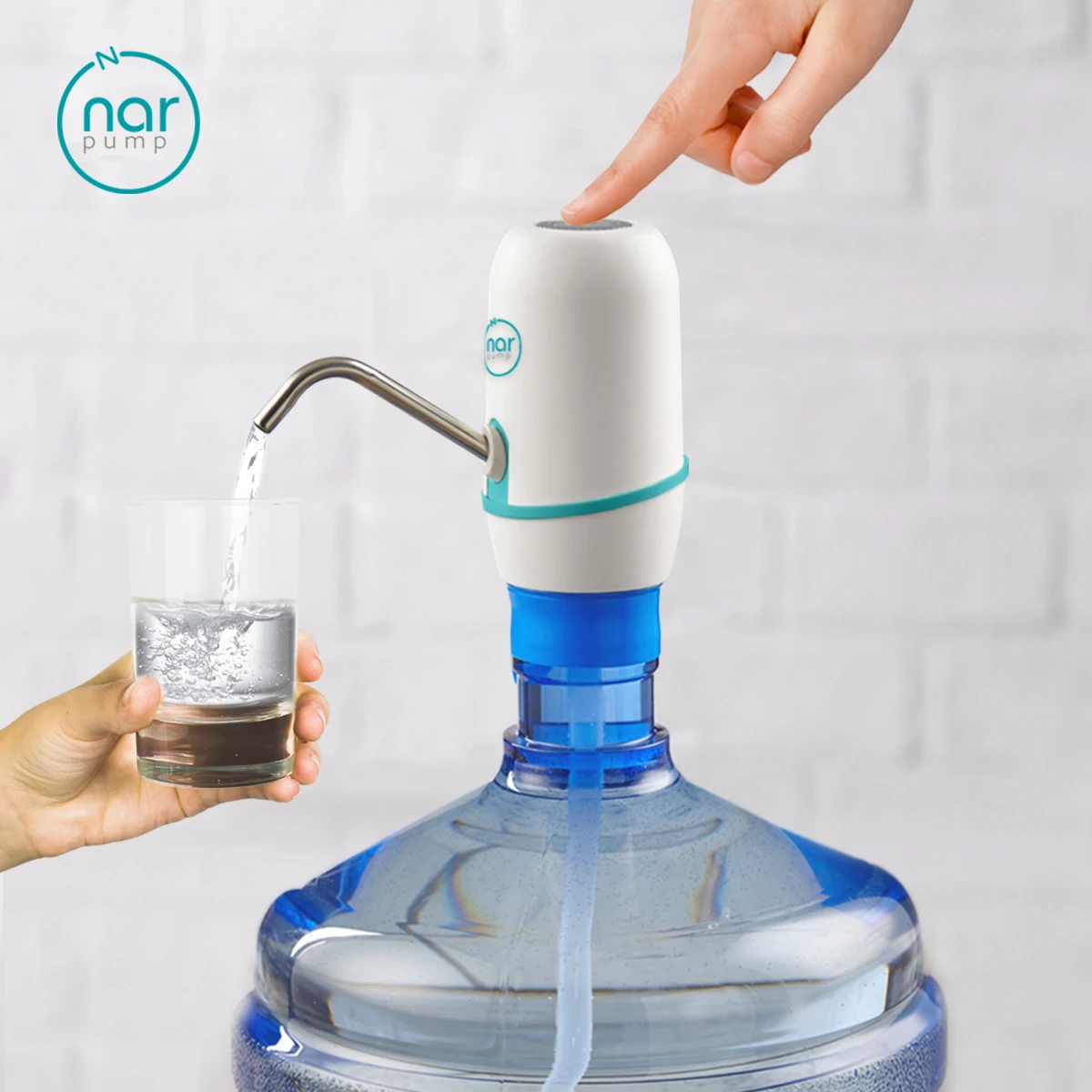 Water Bottle Pump 3.4 Liter per Minute Double Motors USB Charging Automatic Electric Water Dispenser Switch Drinking Barrel Home