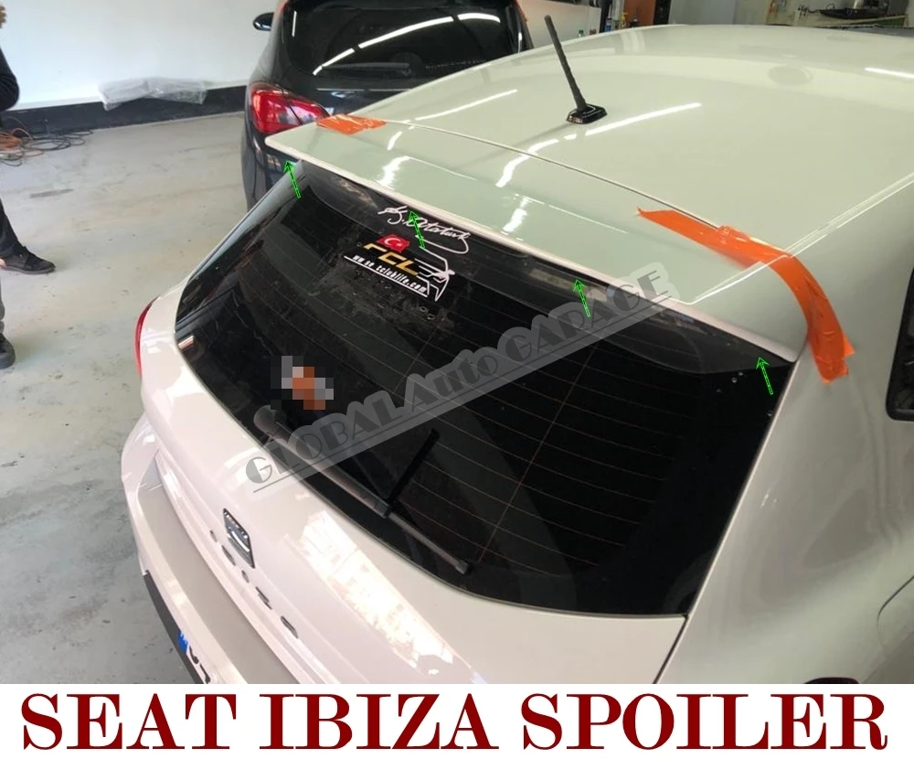 Pour Seat Ibiza Mk5 Spoiler 2018-2021 accessoire automobile Spoilers universels antenne de voiture style de voiture Diffüser rabats séparateur noir