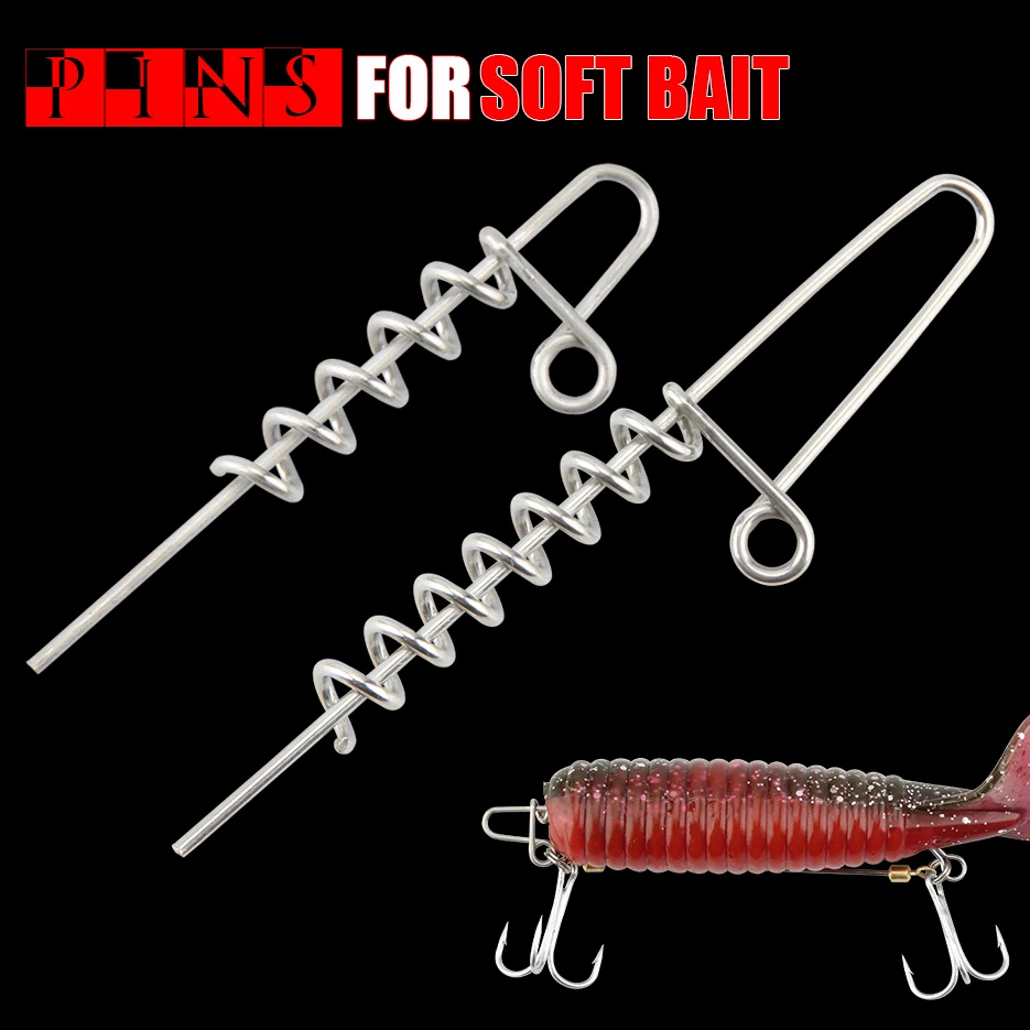 RoseWood 20pcs/Lot 45mm 60mm Softbait Spiral Stingers Spring Lock Fish Coil Soft Bait Connector for Jigging Lure