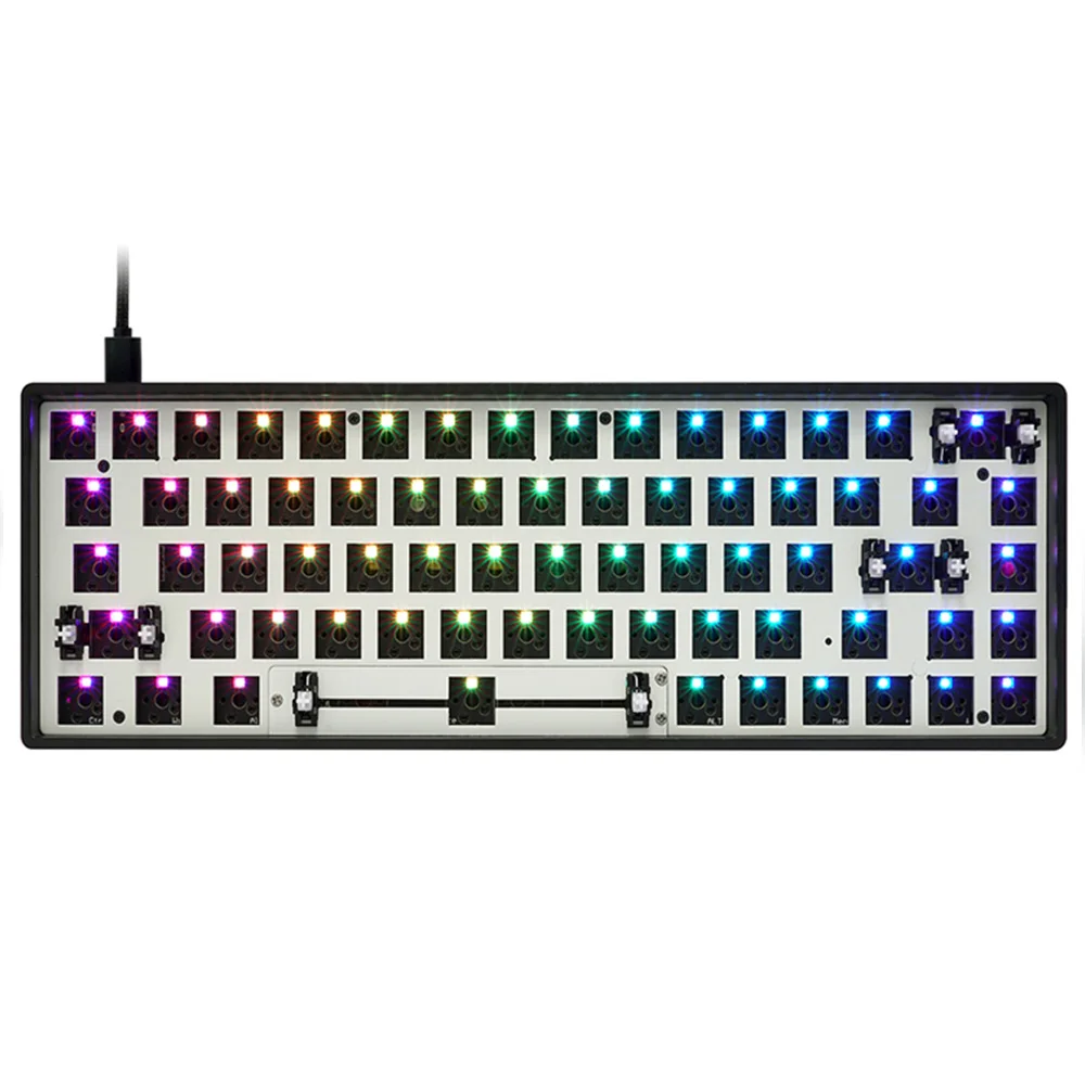 

EPOMAKER GK68X/GK68XS Wireless/Wired Custom Keyboard Kit 68% layout PCB Bluetooth/wired dual mode RGB SMD light Plastic Case