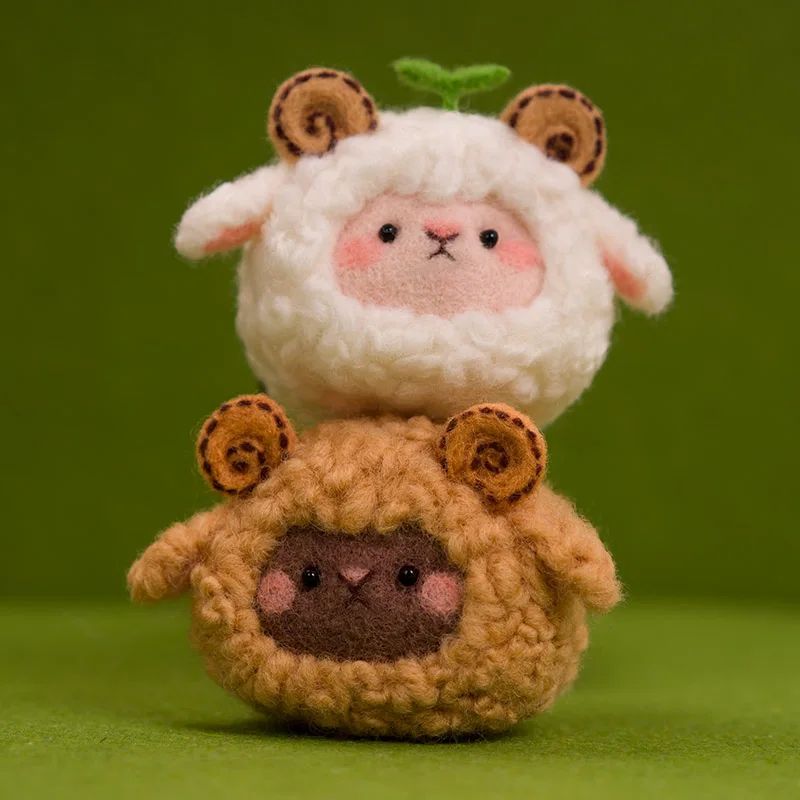 Non Finish Cute Lovely Sheep Cartoon Animal xiaomi Toy Doll DIY kuat Wool Needle Felt Sheep Needlework Kit For DIY Kids Children